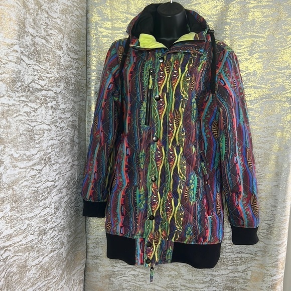 Vintage 🧚♀️Nomis Multicolour Ski/Snowboarding 3D Print Jacket Size S - Picture 2 of 16